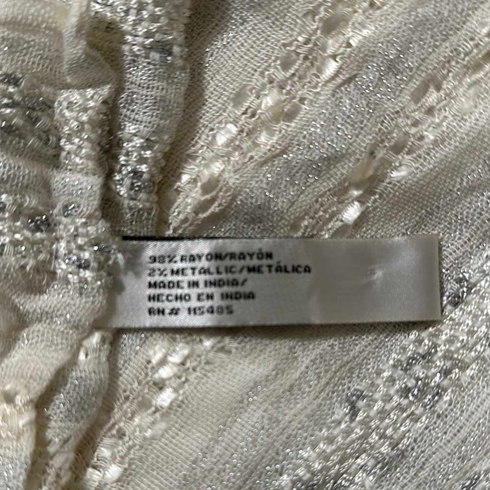Chic White Sequin Scarf - Picture 2 of 3
